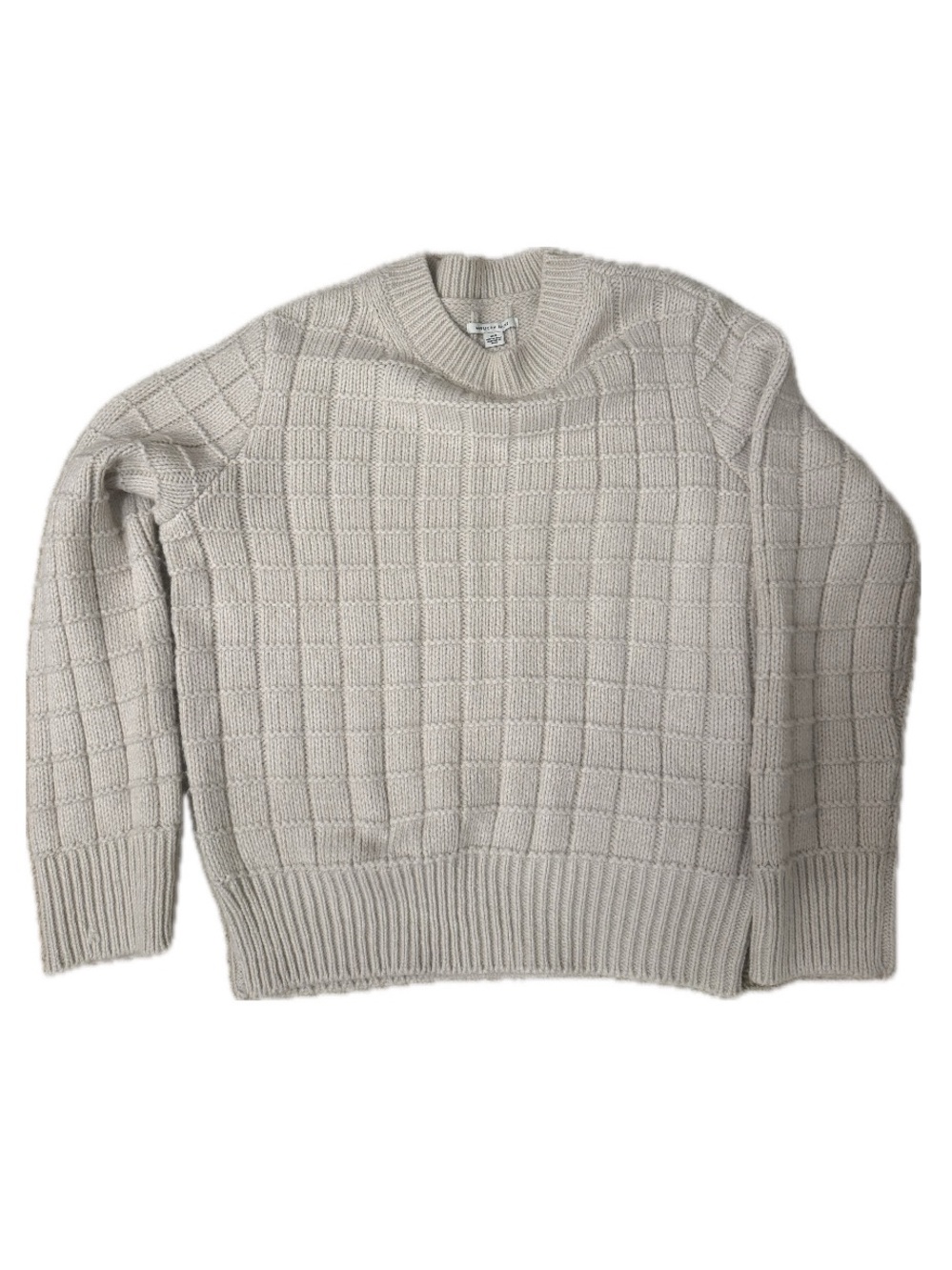 American Eagle Outfitters Cream Ribbed Crewneck Sweater